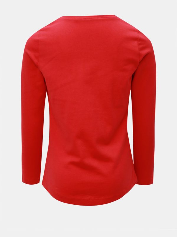 Červené dievčenské tričko s dlhým rukávom Name it