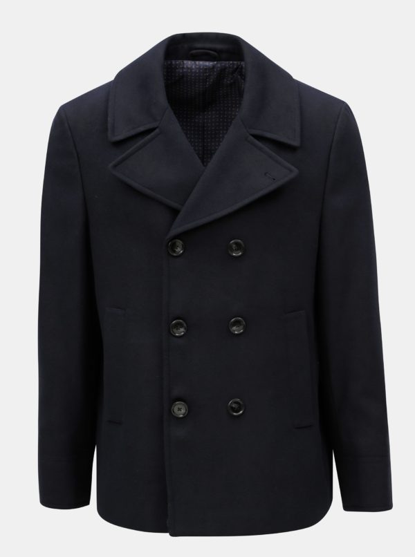 Tmavomodrý kabát Burton Menswear London