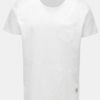 Biele prešívané basic tričko s náprsným vreckom Shine Original