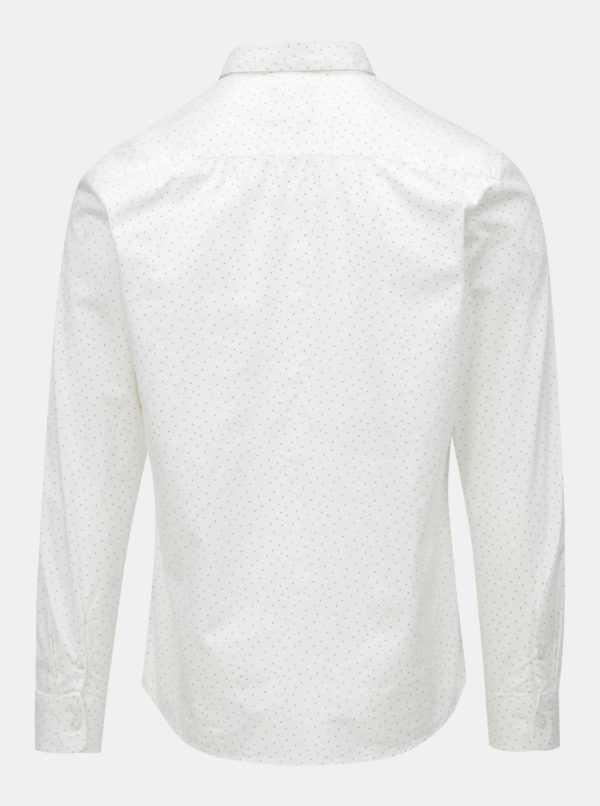 Biela vzorovaná slim fit košeľa ONLY & SONS