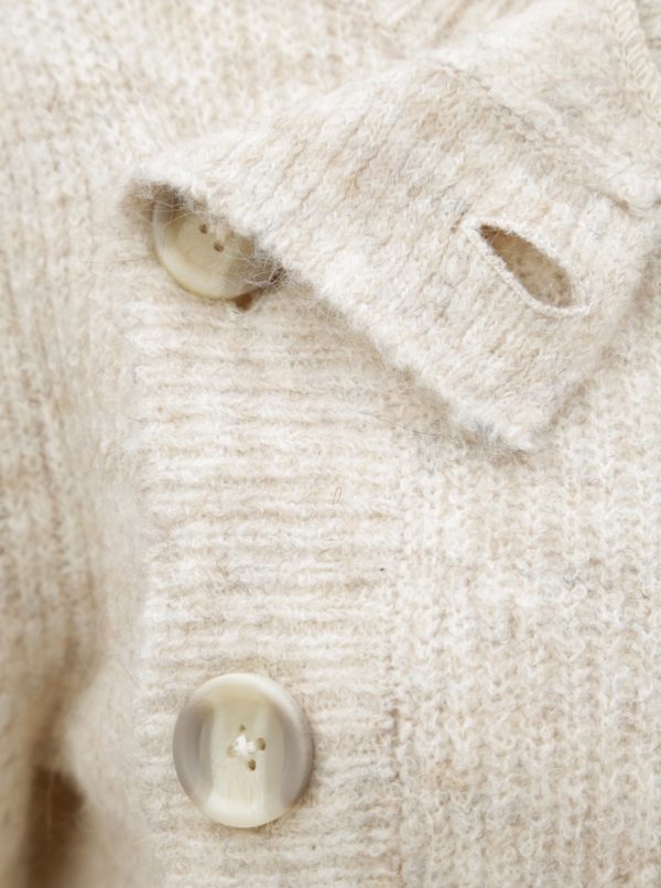 Svetlohnedý melírovaný sveter na kojenie s prímesou vlny z alpaky Mama.licious