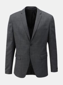 Sivé melírované oblekové sako s prímesou vlny Jack & Jones Laris
