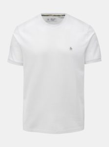 Biele basic tričko s drobnou výšivkou Original Penguin Camo logo