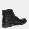 Čierne kožené členkové topánky s prackou Jack & Jones Bany