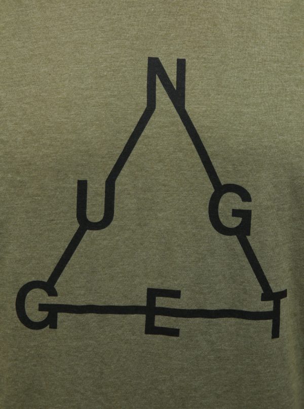Kaki pánske melírované tričko NUGGET
