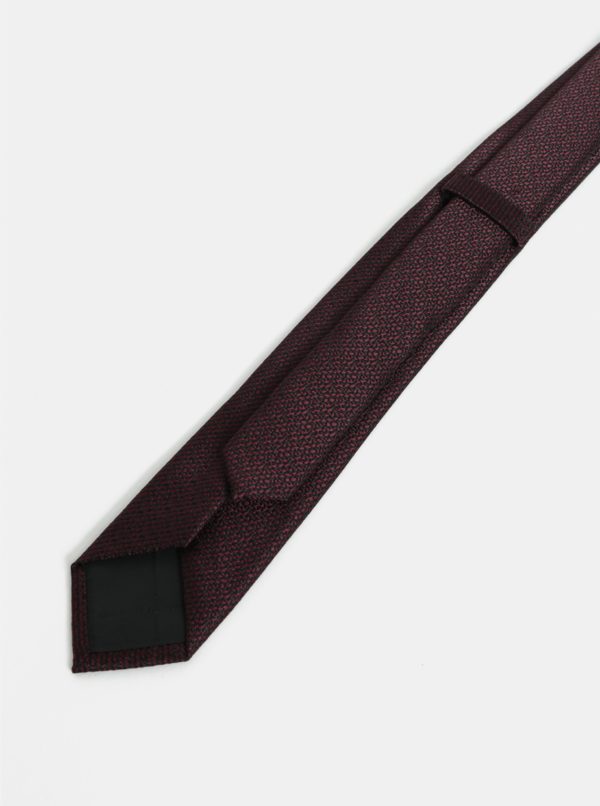 Vínová vzorovaná slim kravata Selected Homme Vilhelm
