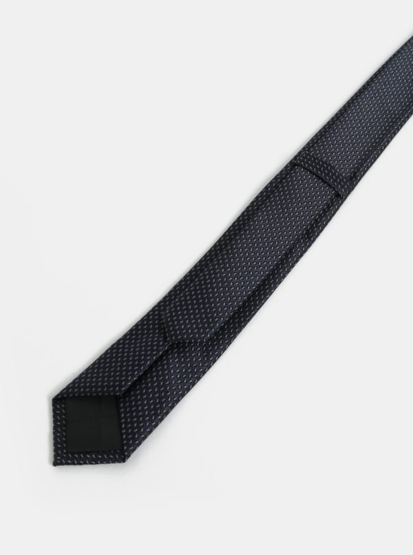 Sivo-modrá vzorovaná slim kravata Selected Homme Vilhelm