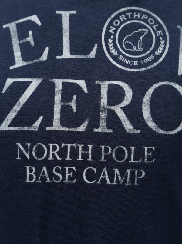 Tmavomodré chlapčenské tričko s potlačou North Pole Kids