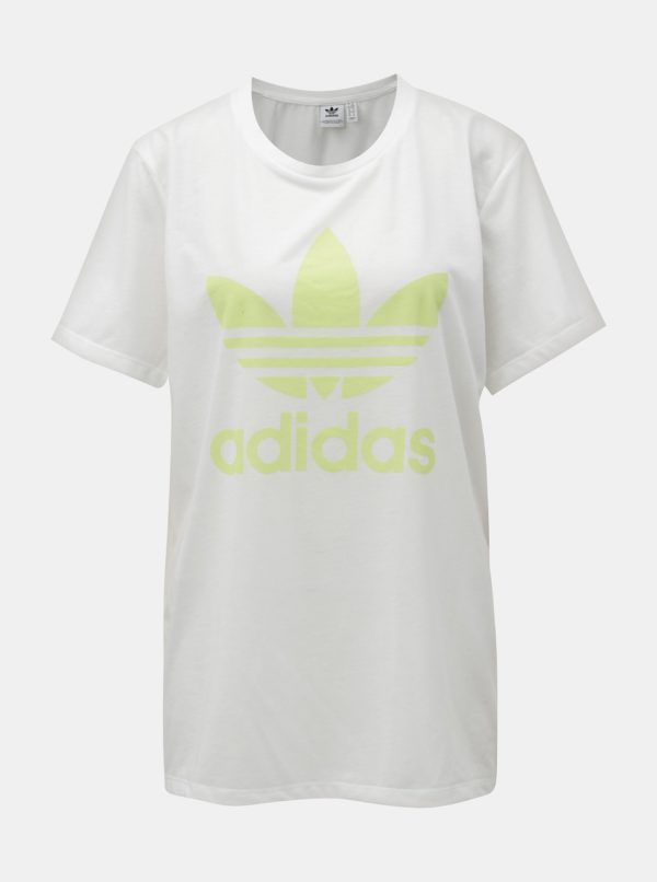 Biele dámske voľné tričko s logom adidas Originals