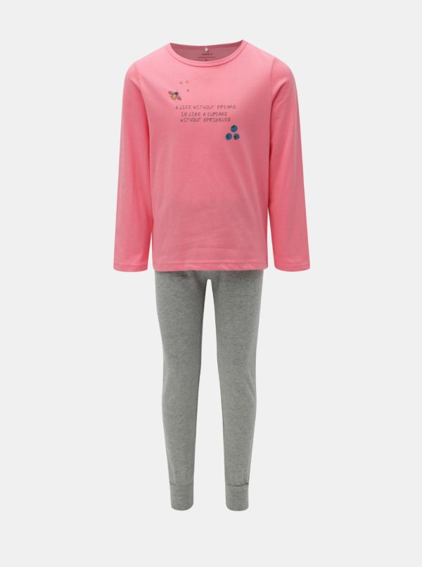 Sivo–ružové chlapčenské pyžamo Name it Bublegum