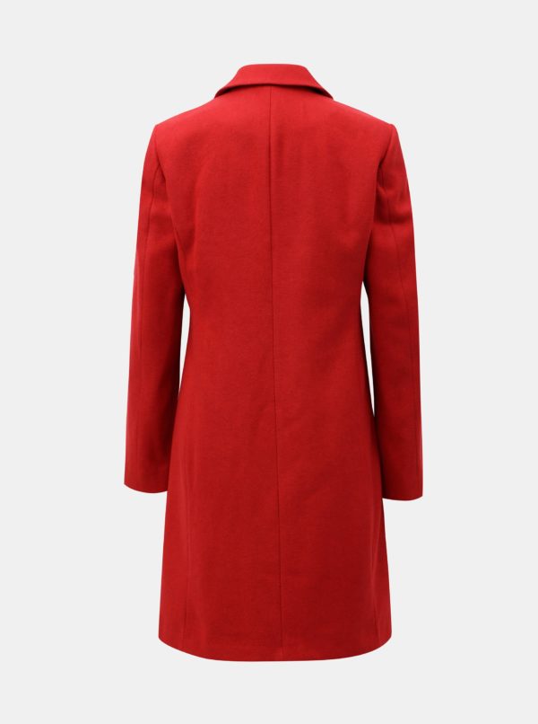 Červený kabát so zapínaním na gombík Dorothy Perkins