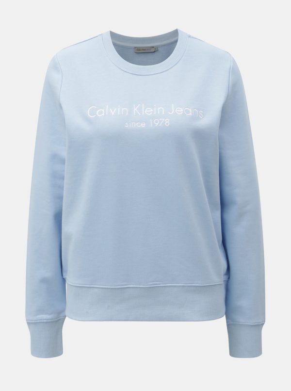 Modrá dámska mikina s výšivkou Calvin Klein Jeans