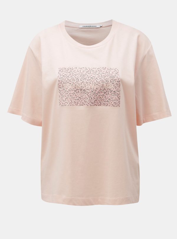 Ružové dámske tričko s potlačou Calvin Klein Jeans