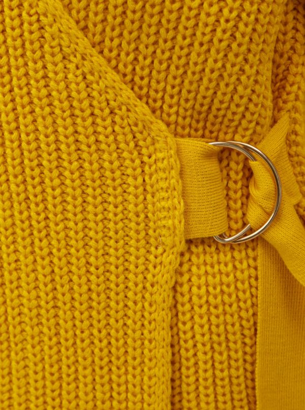 Žltý sveter s prekladaným predným dielom Miss Selfridge