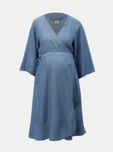 Modré tehotenské zavinovacie šaty Mama.licious Isaella