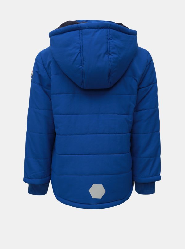 Modrá chlapčenská zimná prešívaná bunda s kapucňou Blue Seven