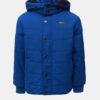 Modrá chlapčenská zimná prešívaná bunda s kapucňou Blue Seven