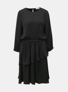 Čierne tenké šaty s dlhým rukávom Moss Copenhagen Jessi