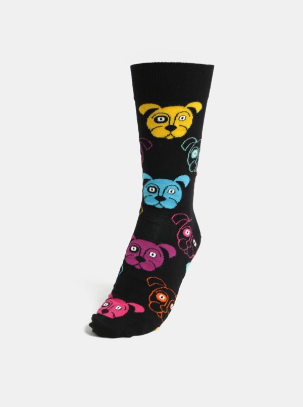 Čierne pánske vzorované ponožky Happy Socks