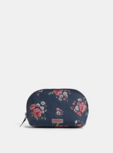 Tmavomodrá kvetovaná kozmetická taška na zips Cath Kidston