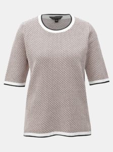 Marhuľovo-biele vzorované tričko Dorothy Perkins