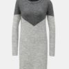 Sivé melírované svetrové šaty s prímesou vlny VERO MODA