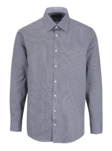 Modrá vzorovaná formálna pánska slim fit košeľa STEVULA