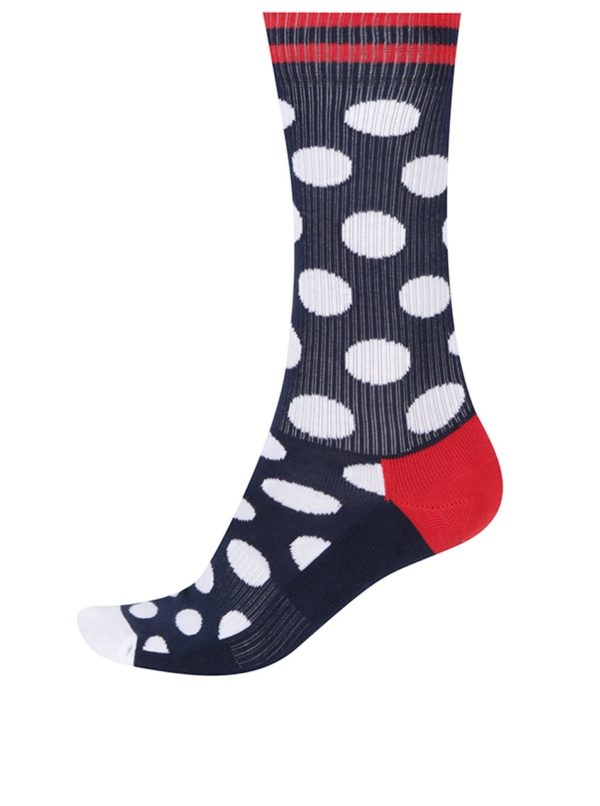 Tmavomodré pánske bodkované ponožky Happy Socks Athletic Big Dot