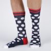 Tmavomodré pánske bodkované ponožky Happy Socks Athletic Big Dot