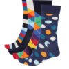 Súprava štyroch párov pánskych vzorovaných ponožiek Happy Socks Mix