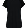 Čierne tričko s potlačou a zamatovým rukávom DEHA