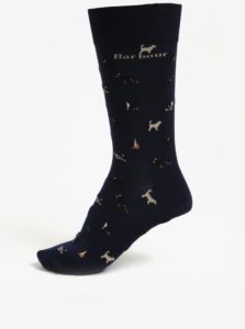 Tmavomodré pánske ponožky so psami Barbour Mavin