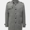Sivý melírovaný vlnený kabát s gombíkmi Selected Homme Covent