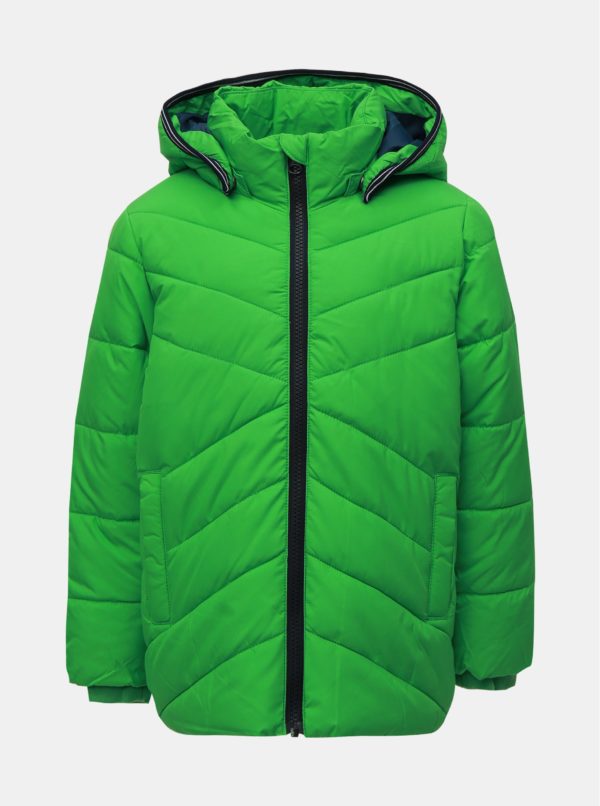 Zelená chlapčenská zimná prešívaná bunda Name it Mil