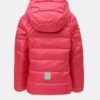 Ružová neónová dievčenská funčkná páperová vesta/bunda s odnímateľnými rukávmi a kapucňou na patentky Reima Martii
