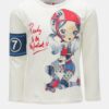Krémové dievčenské tričko s potlačou korčuliarky BÓBOLI