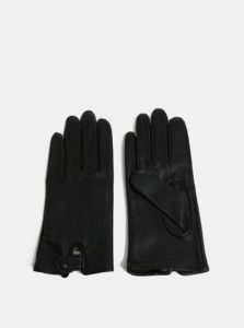 Čierne dámske kožené rukavice GANT