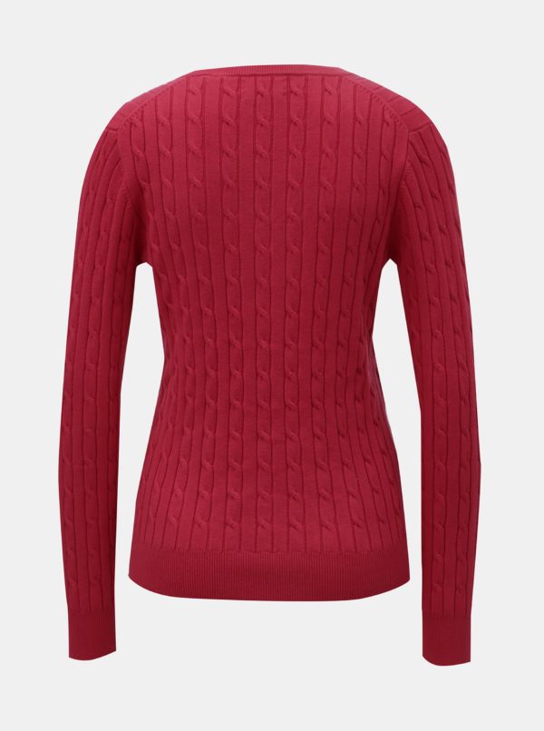 Červený dámsky sveter s plastickým vzorom GANT