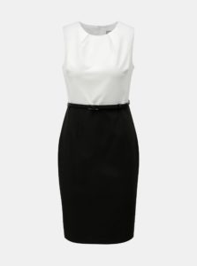 Bielo-čierne puzdrové šaty s odnímateľným opaskom Dorothy Perkins Petite