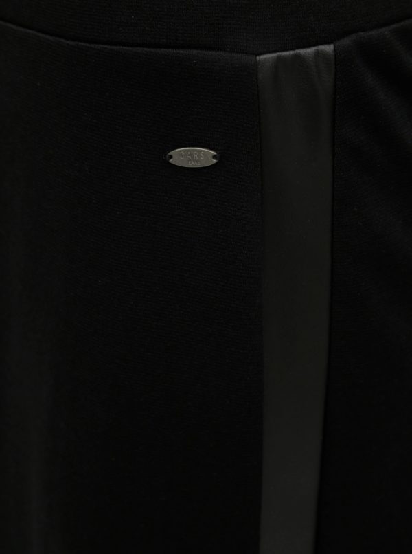 Čierna sukňa s koženkovými pruhmi Cars Ivana