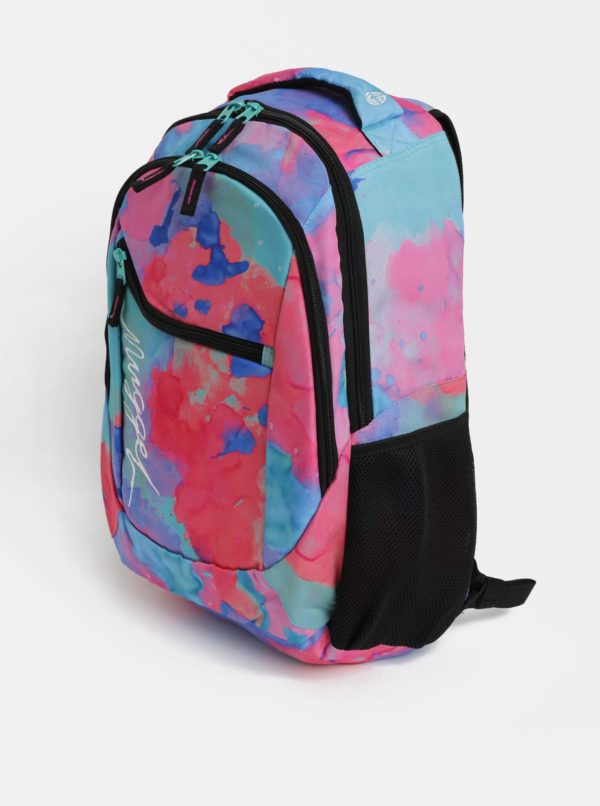 Modro-ružový vzorovaný batoh s výšivkou Nugget 26 l