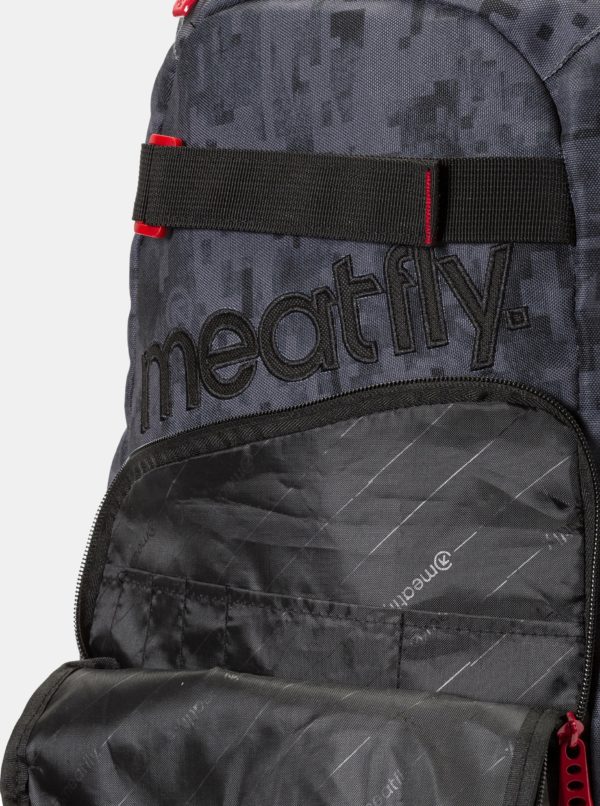Tmavosivý vzorovaný batoh s peračníkom 2v1 Meatfly 22 l