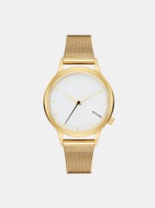 Dámske hodinky v zlatej farbe s bielym ciferníkom Komono Lexi Royale