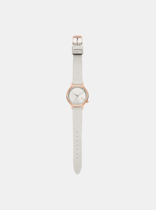 Dámske hodinky s bielym koženým remienkom Komono Lexi Deco
