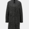 Sivý melírovaný kabát s prímesou vlny Selected Femme Nashwill