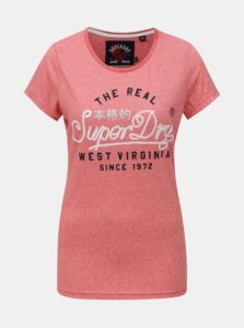 Ružové dámske melírované tričko s potlačou Superdry