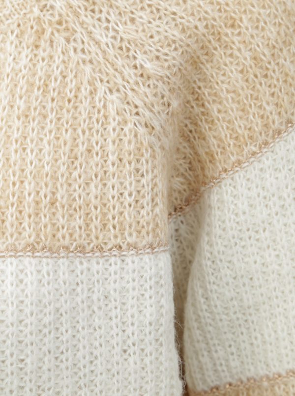 Krémovo–hnedý trblietavý sveter ONLY Malone