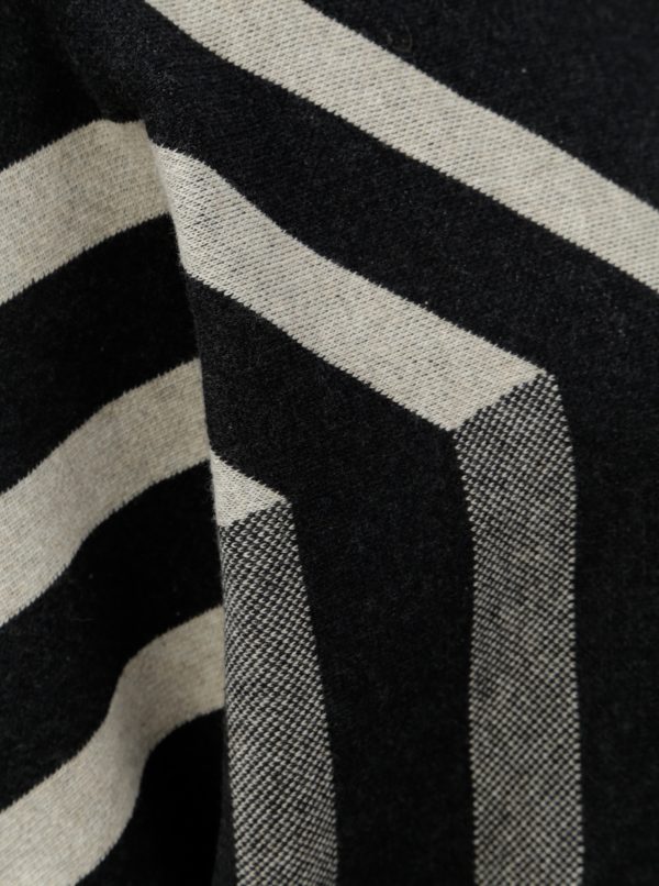 Béžovo–čierny pruhovaný sveter SKFK Xare