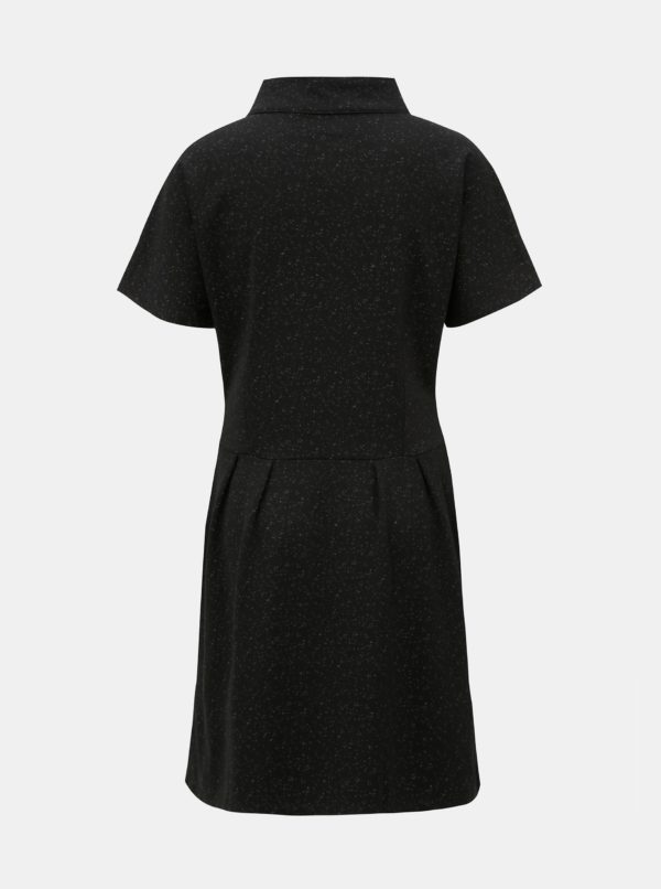 Čierne vzorované šaty s gombíkmi SKFK Hiazinta