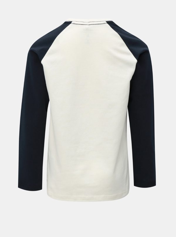 Modro–biele chlapčenské tričko s dlhým rukávom Name it Nosman